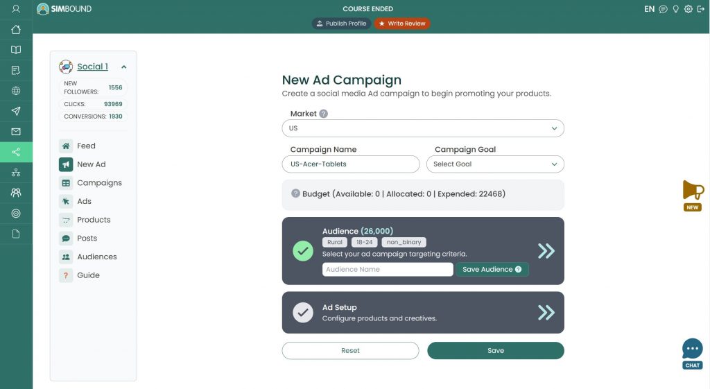 Aperçu du module Social Media Marketing