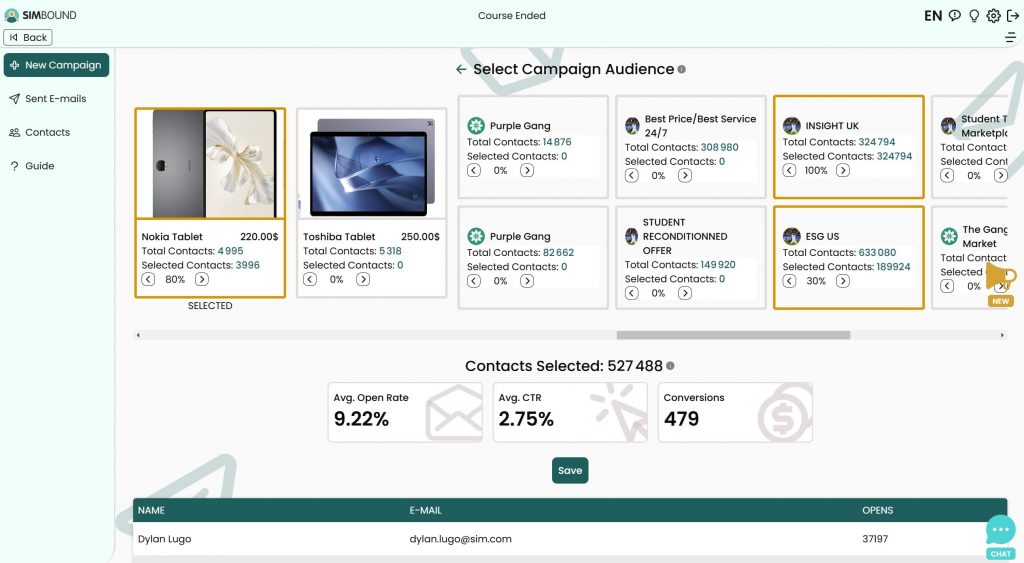 Aperçu du module E-mailing
