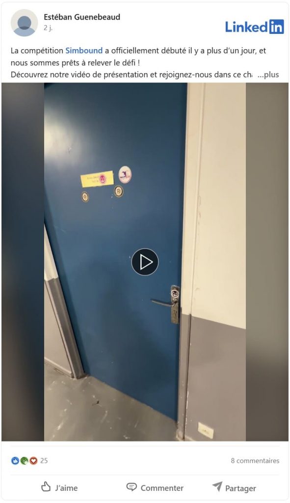 Post LinkedIn d'un étudiant représentant de l'IUT Montpellier-Sète